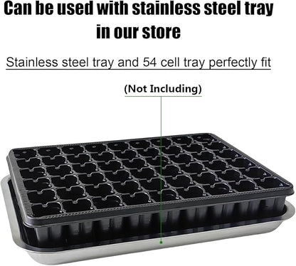 54 Cell Seed Starter Trays, 2.8" Deep Plug Tray Seedling for TD377 Nursery Tray, Super Thick Reusable Trays for Easy Transplantation (11.14inch ×14.6 inch, 5-Pack)