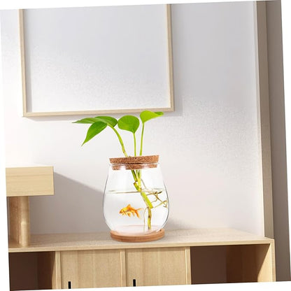 Milisten 1 Set Hydroponic Glass Vase DIY Cork Bottle Micro Landscape Bottle Coral Jar Aquarium Glass Terrarium Cork Planter Terrarium Dill