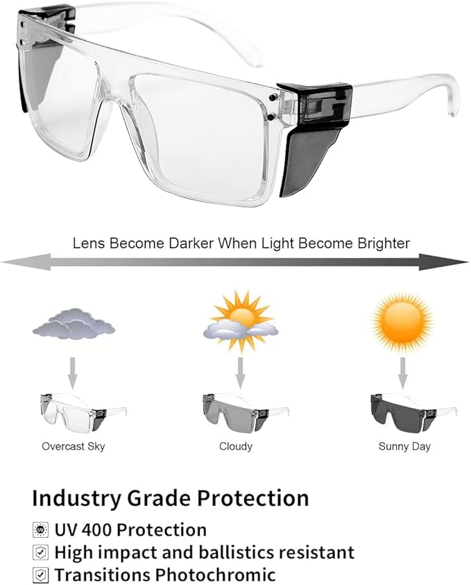 Polarized Sunglasses for Men Women Impact Resistance Z87.1safety UV400 Protection light weight for Workers