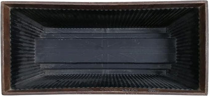 Southern Patio 24 Inch Westlake Outdoor Deck Rail Textured Resin Garden Flower Herb Planter w/UV Protectors, Rustic Galvanized (2 Pack)