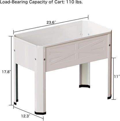 Raised Garden Bed with Detachable Tall Legs Elevated Metal Planter Box for Growing Fresh Herbs Vegetables Flowers Succulents&Other Plants for Outdoor Backyard Patio Deck Balcony White