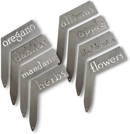 Planter Size Small Metal Garden Plant Vegetable Flower or Herb Markers 13.5 Inches Tall (sage, Raw, Unfinished Steel)