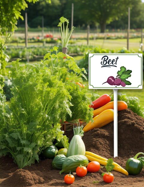 Boylee Vegetable Signs With Stake Ripe Red Beets Garden Signs For Vegetables Herb Garden Signs Garden Name Stakes For Plants 8x12inch Outdoor Indoor Herbs Flowers Potted Plants