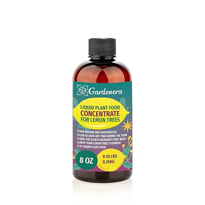 Gardenera Plant Growth Superfood for Lemon Trees with 18 Essential Vitamins & Minerals - Organic Plant Food Fertilizer - Micro-Fungi and Bio-Organisms for Lemon Tree Care & Growth Enhancement - 8oz