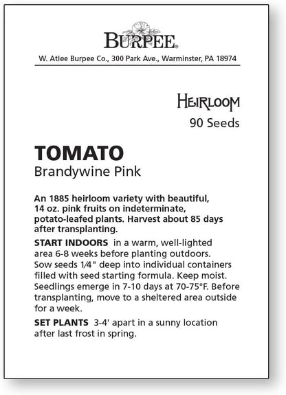 Burpee 'Brandywine', Pink Beefseak Tomato, 90 Non-GMO Seeds