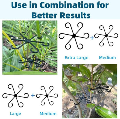 8 PCS Plant Stem Support, Plant Stakes for Indoor Plants Plant Clips for Climbing Plants, Plastic Monstera Plant Support Accessories for Potted Indoor Plant in Various Growth Stage(4 Sizes, 2 Colors)