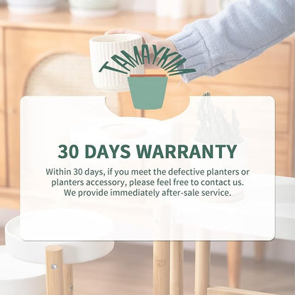 TAMAYKIM 4 Inch Ceramic Plant Pots with Drainage Holes, Modern Vertical Pattern Flower Planter with Saucer for Indoor Plants, Succulent, Cactus & Herbs, Beige, Set of 4 (Plants Not Included)