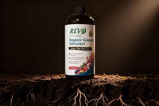 Organic REV Liquid Plant Growth Stimulant – OMRI Listed Organic Soil & Plant Supplement for Vegetables, Flowers & Lawns – Supports Root Development & Nutrient Uptake – 32 Ounce