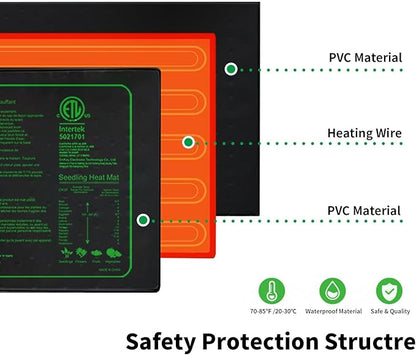 Upgrade 48"x20" Durable Waterproof Seedling Heat Mat with ETL Certified, Warm Hydroponic Heating Pad for Germination,Indoor Plant Gardening and Cutting, Brewing and Seed Starting Greenhouse