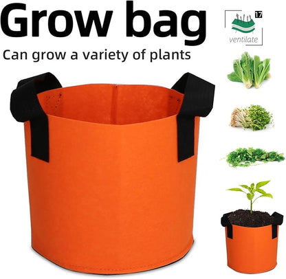 Grow Bags,Growing Pot Bags Garden Grow Bag Indoor Outdoor Fabric Aeration Plant Pot Container Flower Vegetable Pouch (Dark Orange,17Gallon)