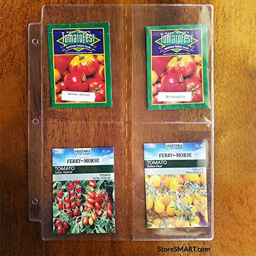 StoreSMART Seed Packet Binder Page - 4 Pockets per Page. 20-Pack. VP201-SEED-20