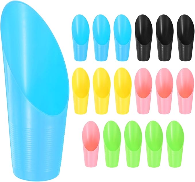 18-Pack Bonsai Soil Scoops, Plastic Garden Soil Scoops Bucket Shovel Potting Scoopers for Transplanting/Flower Planting/Plant Succulent, Colorful Small Gardening Tools [Multicolor]