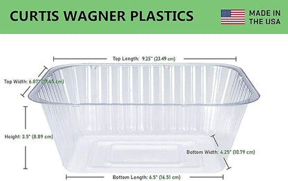 Curtis Wagner Plastics Oval Clear Heavy Gauge Vinyl Basket Liner (5-Pack) - Clear, Oval (Diameter: 6.5 x 4.25 Base, 9.25 x 6.8 x 3.5 Top, 3.5 Depth) Thin Plastic Plant Tray