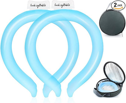 2PCS Neck CoolingTube with Insulated Bag, Reusable Ice Coolers Wearable Body CoolingProducts, Neck Coolers for HotWeather
