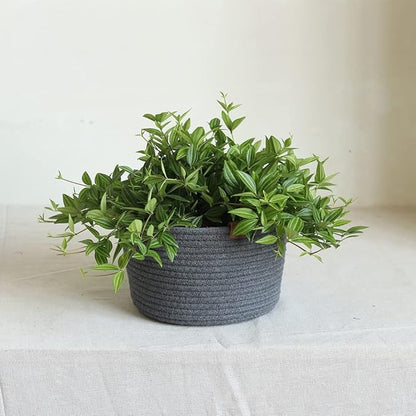 Indoor Hanging Flower Pot Basket,Party Wedding Home Garden Hanging Planter, Waterproof Lining Hydroponic Plant Pot-Dark Grey