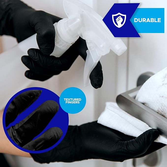 Heavyweight Nitrile Gloves a Black & Blue, Exam Grade, Chemo Tested, Latex-Free, Powder-Free, Disposable Glove