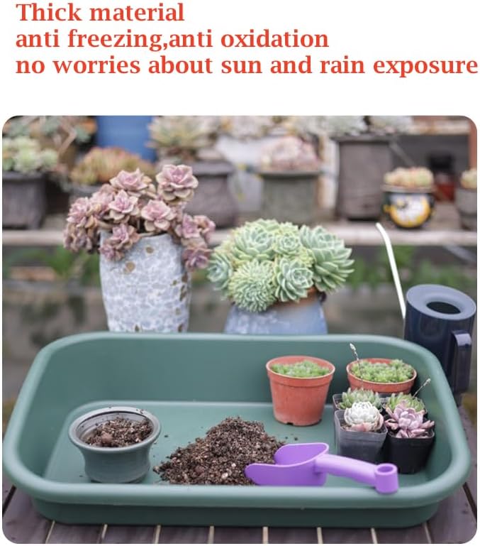 Garden Tidy Tray, Multifunctional One Piece Potting Tray for Seeding, Mixing, Growing and Storage, Succulent and Cactus Soil Potting Mix 23"x16.4"x4.3" (Black)