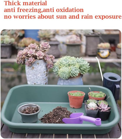 Garden Tidy Tray, Multifunctional One Piece Potting Tray for Seeding, Mixing, Growing and Storage, Succulent and Cactus Soil Potting Mix 23"x16.4"x4.3" (Black)