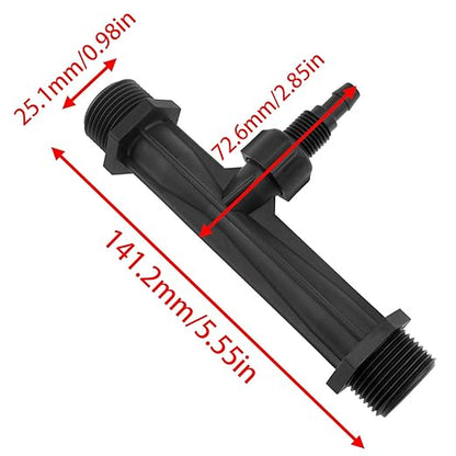 Lovelysp 1PCS Black 3/4 Inch Irrigation Venturi Tube Fertilizer Injector Venturi Fertilizer Applicator Syringe for Outdoor Garden Agricultural Irrigation Equipment and Tools