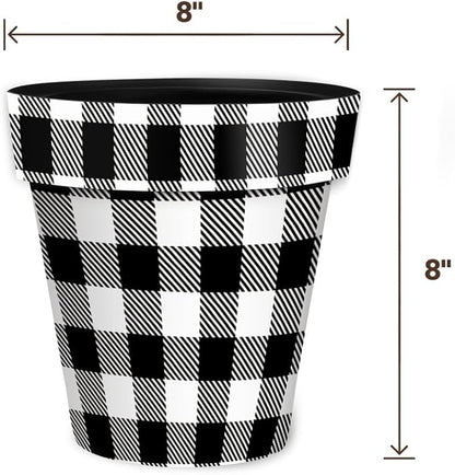 Briarwood Lane Black and White Buffalo Check Small Planter