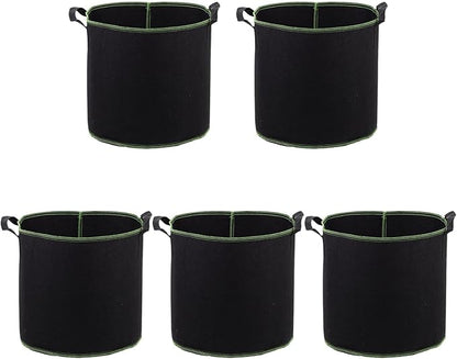 Tofficu 5 pcs Non Woven Breathable Plant Nursery Bags Ideal Vegetable Growing Plant Grow Bags Gardening