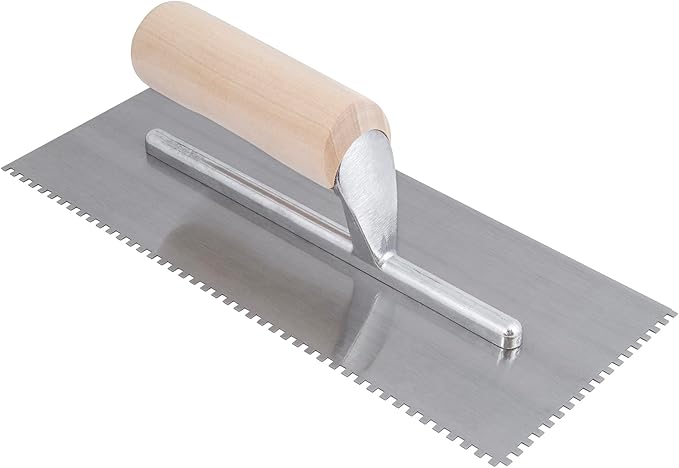 Roberts 1/8" x 1/8" x 1/8" Square-Notch Pro Wood Flooring Trowel with Wood Handle