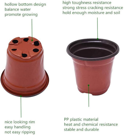 4.3" Seedling Pots - Plastic Plant Pots, Nursery Pots, Plant Containers - Replacement for Seeds Germination, Succulents Planting, Seeds Starting - 100Pcs