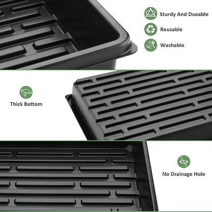 10 Pack Seed Starter Trays - Heavy Duty Plastic Flats, Fits 54 Cell Plug Tray, Seedling Tray for Carrying and Holding Plant Nursery Pot,Seed Germination & Plant Propagation (TD377)