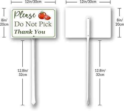 Boylee (8X12) IN Please Do Not Pick Tomato Thank You Yard Sign With Stake Rustproof Aluminum Fruit Vegetable Signs Stand for Home Orchard Garden Outdoor Decoration