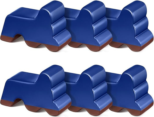 Kigeli 6 Pcs Resin Garden Pot Feet for Outdoor Planters 3 Inch Long 1.5 Inch Tall Flower Handmade Elevator Plant Feet Frost Proof Lifter for 14-20 in Pot(Royal Blue,Classic)