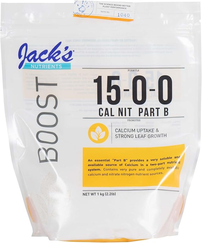 Jack's Classic Nutrients Calcium Nitrate Fertilizer 15-0-0 (Part A and B Dual Pack, 4.4 Pounds Total (Pack of 2))