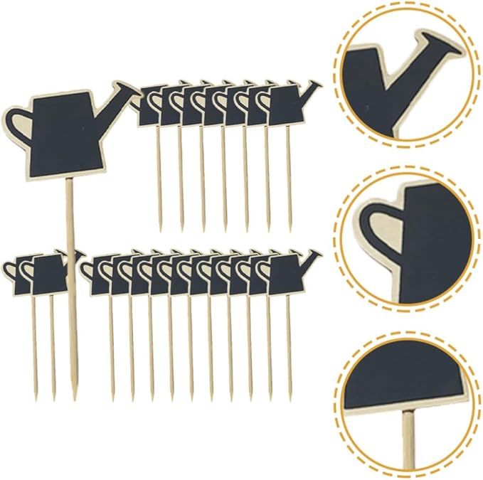 Decoraciones para Salas De Casa Mini Wood Chalkboard Stakes 20pcs Gardening Plant Tags Blackboard Garden Labels Faucet Shaped Yard Stake Flower Tags Plants Sticks for Lawn