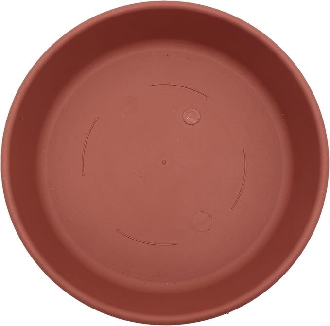 The HC Companies Flower Pot Saucers - Plastic Plant Saucer for Outdoors & Indoors - Traditional Design Plant Pot Trays for Water Drainage - Durable & Stylish Round Plant Tray (8-inch Clay)