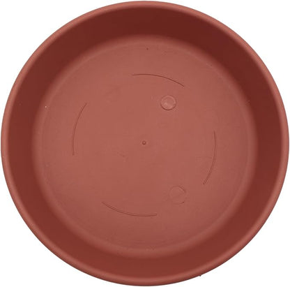 The HC Companies Flower Pot Saucers - Plastic Plant Saucer for Outdoors & Indoors - Traditional Design Plant Pot Trays for Water Drainage - Durable & Stylish Round Plant Tray (17.5-inch Clay)