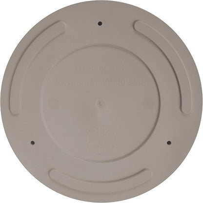 Bloem Mathers 12" Pebble Stone Round Modern Resin Garden Planter Pot with Drainage Holes and Removable Saucer Tray Included