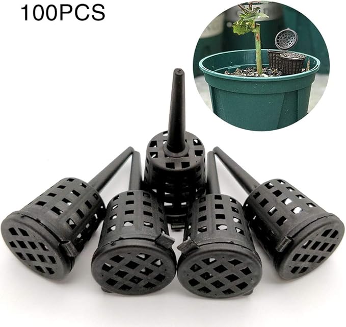CALIDAKA 100 Pcs Fertilizer Baskets with Lid for Slow and Timed Release Fertilizers, Garden Nursery Pots Portable Aquarium Orchid Park Agriculture Slow Release to Bonsai Cultivate Plant