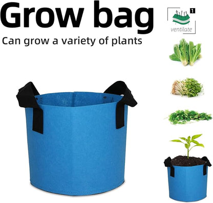 Grow Bags,Growing Pot Bags Garden Grow Bag Indoor Outdoor Fabric Aeration Plant Pot Container Flower Vegetable Pouch (Sky Blue,1 Gallon)