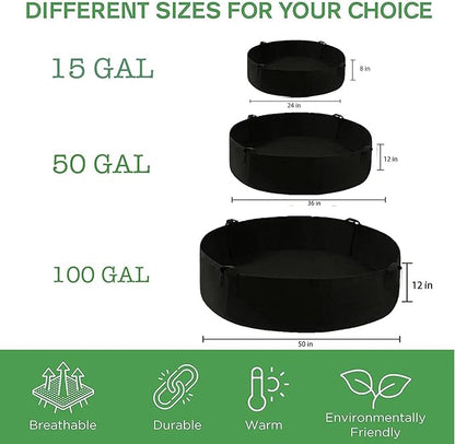 2-Pack 50 Gallon Plant Grow Bags, Large Fabric Raised Garden Bed with Handles,Durable Garden Beds Planters Aeration Gardening Container to Grow Vegetables for Outdoor Plants