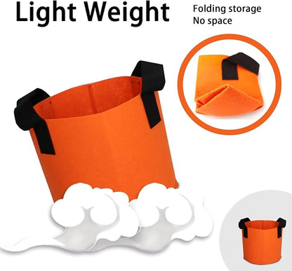 Grow Bags,Growing Pot Bags Garden Grow Bag Indoor Outdoor Fabric Aeration Plant Pot Container Flower Vegetable Pouch (Dark Orange,3 Gallon)