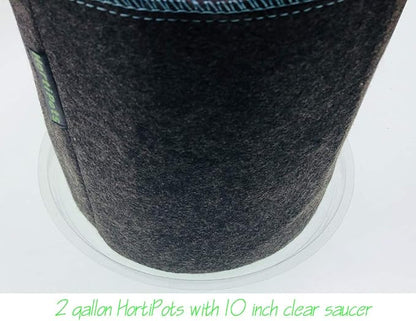 HORTIPOTS Fabric Pots 2 Gallon Non So Floppy Air Pruning Non Woven Black Gray Grow Bags (Pack of 6)