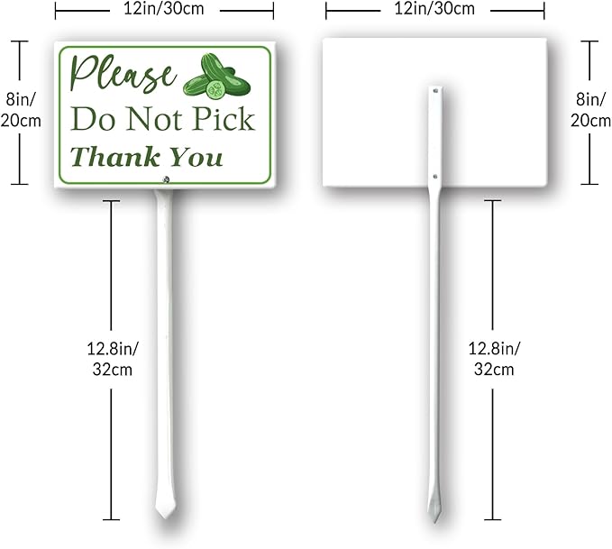 Boylee (8X12) IN Please Do Not Pick Cucumber Thank You Yard Sign With Stake Rustproof Aluminum Fruit Vegetable Signs Stand for Home Orchard Garden Outdoor Decoration