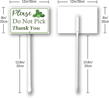 Boylee (8X12) IN Please Do Not Pick Cucumber Thank You Yard Sign With Stake Rustproof Aluminum Fruit Vegetable Signs Stand for Home Orchard Garden Outdoor Decoration