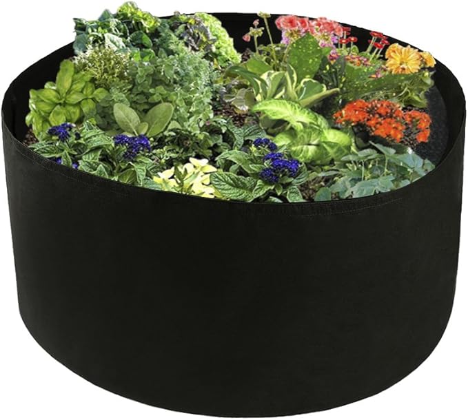 Toyfun 100 Gallon Grow Bags Extra Large Fabric Raised Planting Bed Round Raised Planter Garden Bed Bag Durable Felt Fabric Planter Pot for Herb Flower Vegetable Plants