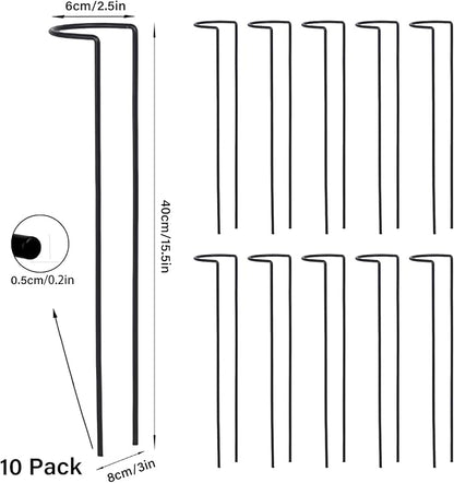 10 Pack Large Iron Monstera Trellis - Heavy-Duty Plant Supports, 15.5" Rustproof Stakes for Indoor & Outdoor Use, Perfect for Garden Flower Display