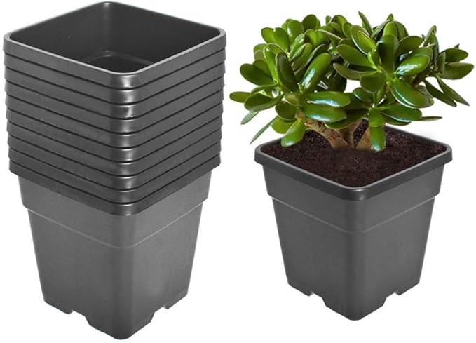 Square Nursery Pots Plant Pots Grow Pots Nursery Container Fit for Planting Soil Plants 1.4 Gallon 10Pcs