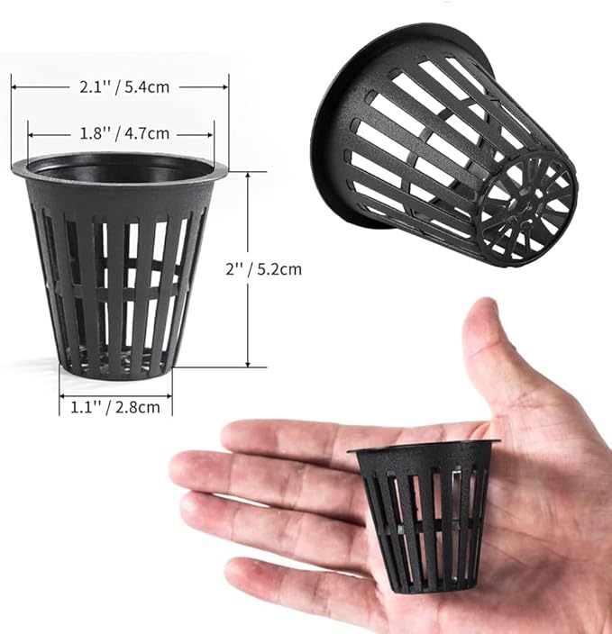 100 PCS 2 Inch Heavy Duty Net Pots, Slotted Mesh Hydroponic Cups for Garden, Plant Nursery Net Cups for Hydroponics and Aquaponics