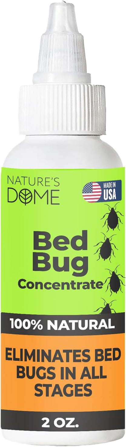 Nature's Dome Bed Bug Concentrate, Makes 16 oz Bed Bug Killer & Mite Killer Spray with 100% Kill Efficacy, Destroys Eggs & Resistant Strains, Derived from Natural Ingredients 2 oz