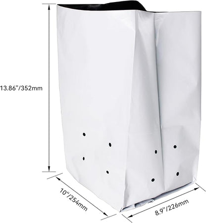 HFS(R Poly Grow Bag Planters Panda Film Black and White for Nursery Horticulture 7 Gallon - 25 PC
