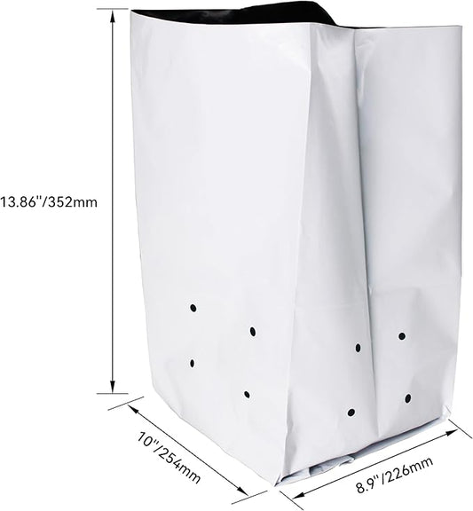 HFS(R Poly Grow Bag Planters Panda Film Black and White for Nursery Horticulture 7 Gallon - 25 PC