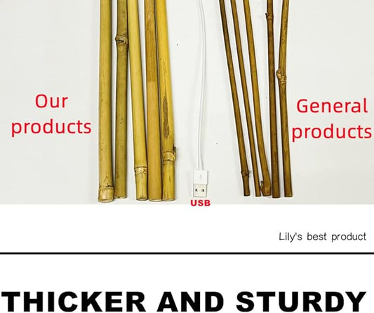50 Pack 6ft Bamboo Plant Stakes for Wood Garden Sticks，Wooden Plant Supports，Bamboos，Bamboo Trellis，Crafts, More Size Choices 8"/12"/16"//2'/3'/4'/5'/6'